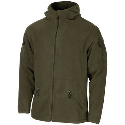 Mikina FLEECE na zip s kapucí TACTICAL ZELENÁ