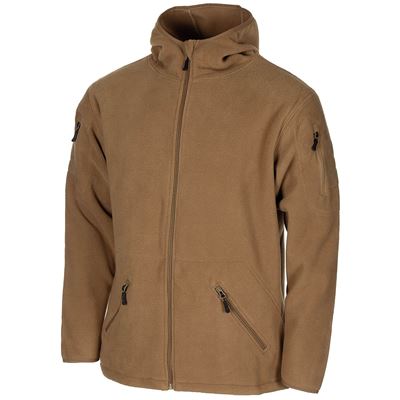 Mikina FLEECE na zip s kapucí TACTICAL COYOTE