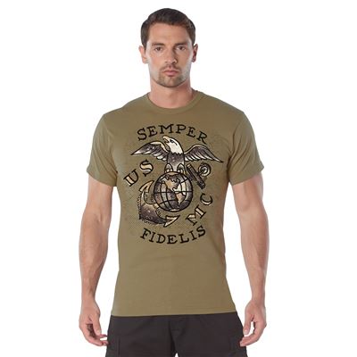 Triko USMC SEMPER FIDELIS COYOTE