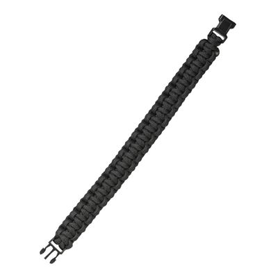 Náramek pletený PARACORD 15mm ČERNÝ