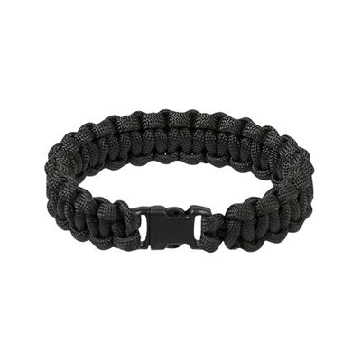 Náramek pletený PARACORD 15mm ČERNÝ