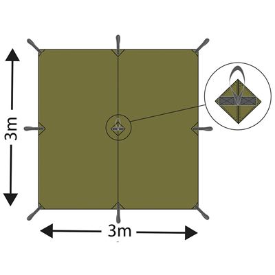 Plachta "TARP EXTREM" nepromokavá rip-stop 3 x 3 m M05 tarn