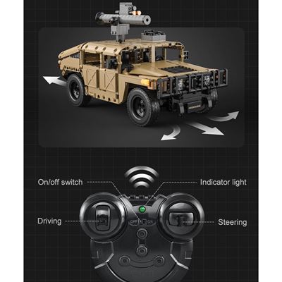 Stavebnice HUMVEE s dálkovým ovládáním - 628 dílů