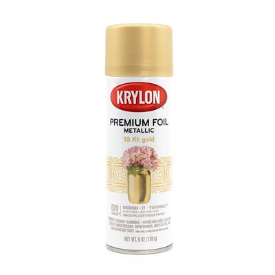 Barva KRYLON Premium Foil metalická ve spreji GOLD-ZLATÁ 18KT